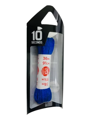 10 Seconds ® Athletic Flat Laces | Royal Blue Sparkle