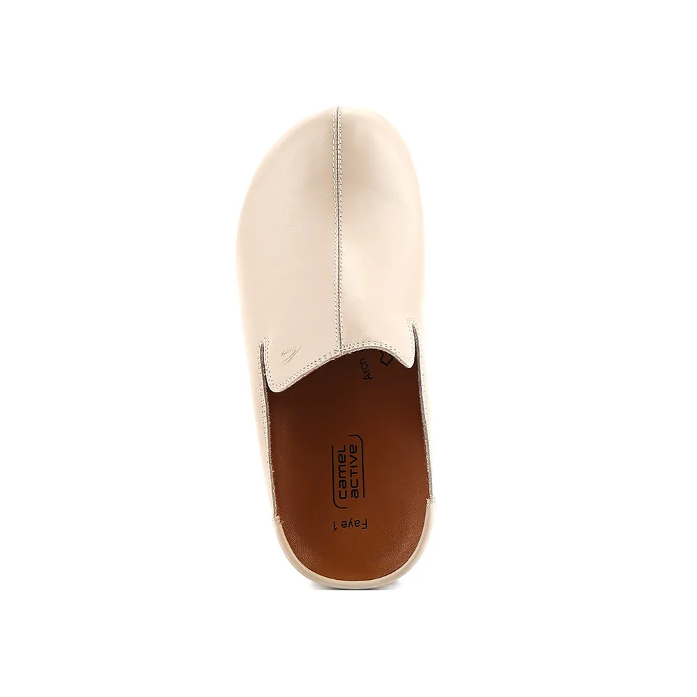 camel active Women Faye 1 Leather Slip-On Mules -752406-DZ01SV-0-WHITE