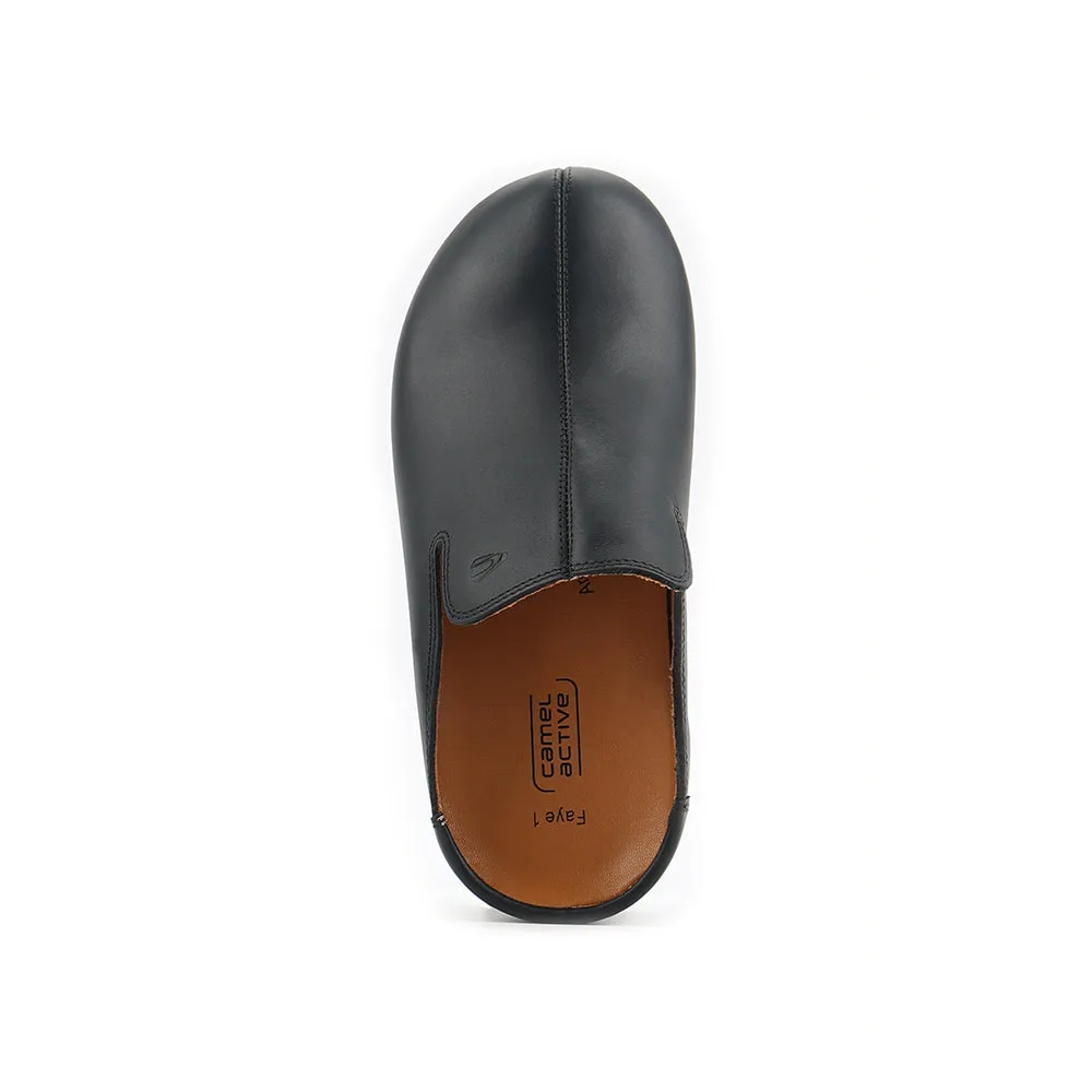 camel active Women Faye 1 Leather Slip-On Mules -752406-DZ01SV-1-BLACK