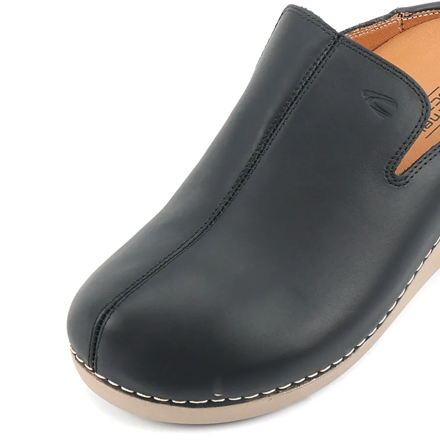 camel active Women Faye 1 Leather Slip-On Mules -752406-DZ01SV-1-BLACK