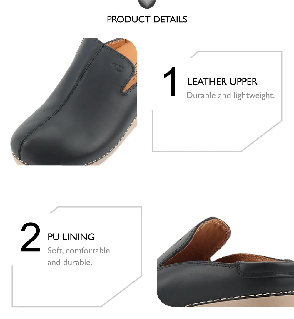 camel active Women Faye 1 Leather Slip-On Mules -752406-DZ01SV-1-BLACK