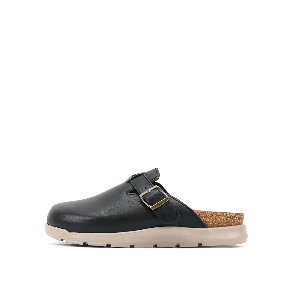 camel active Women Trinity 1 Buckled Clogs Sandals-752407-CV02SV-1-BLACK