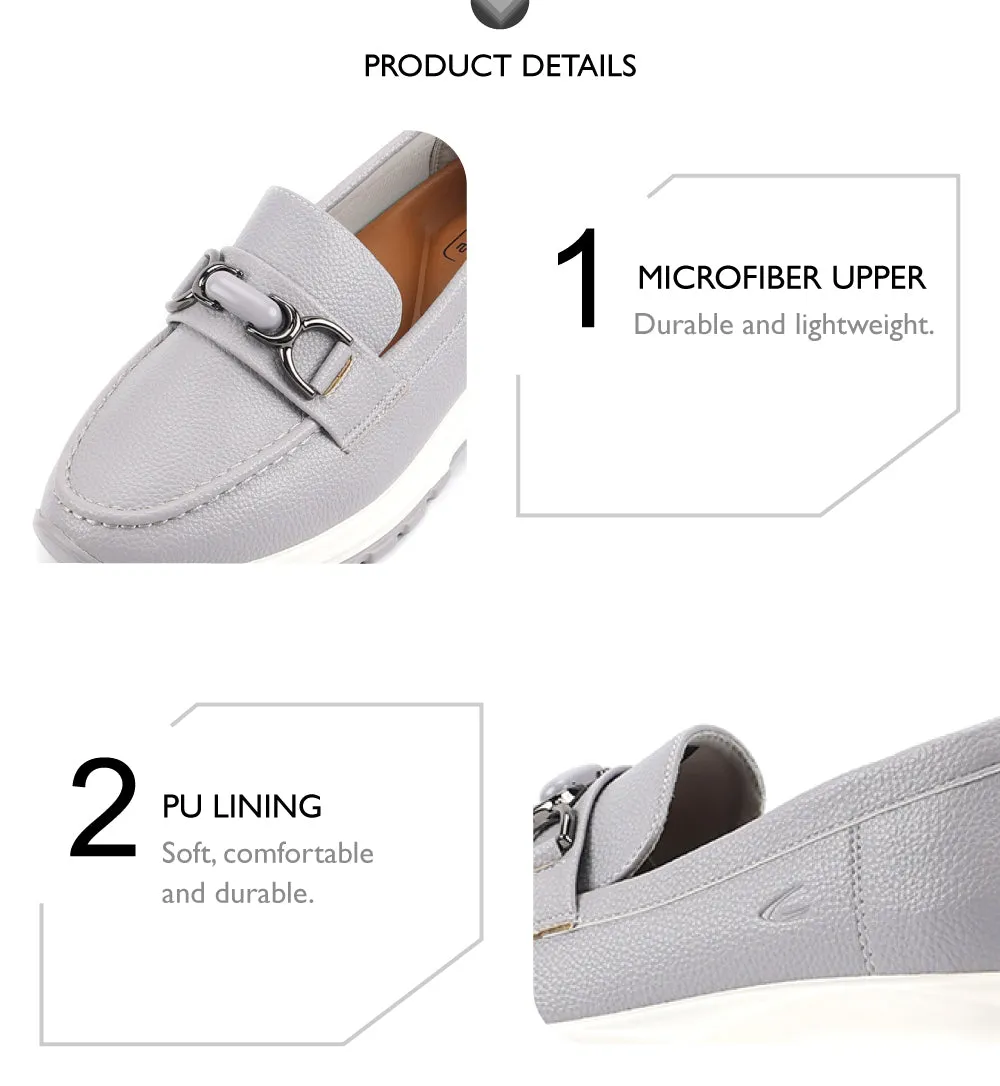 camel active Women Vera Classic Platform Loafer Sneakers -752411-SN01SV-12-GREY
