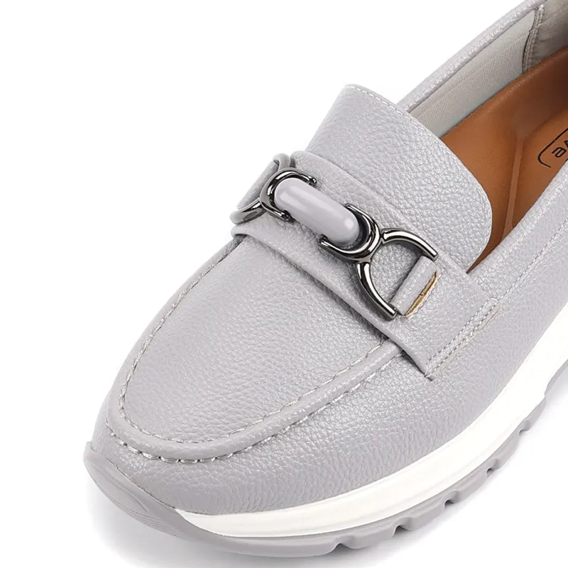 camel active Women Vera Classic Platform Loafer Sneakers -752411-SN01SV-12-GREY