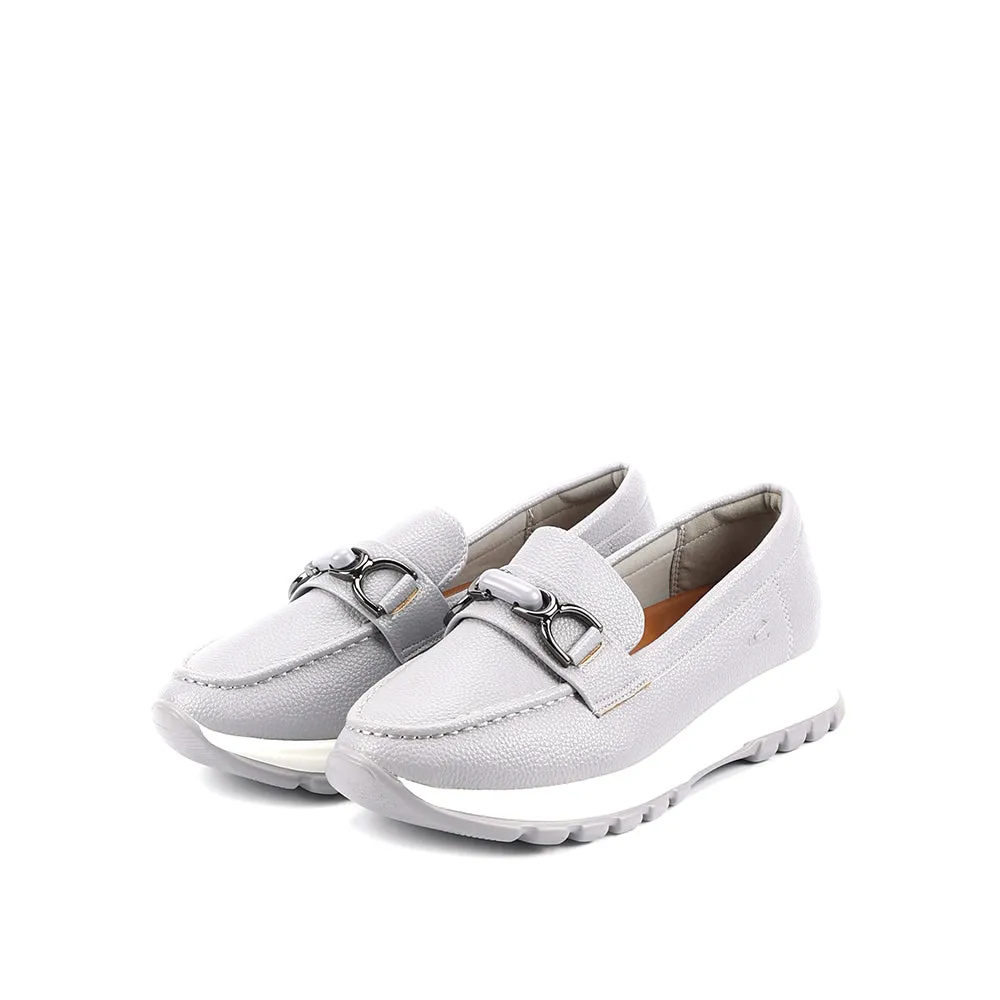 camel active Women Vera Classic Platform Loafer Sneakers -752411-SN01SV-12-GREY