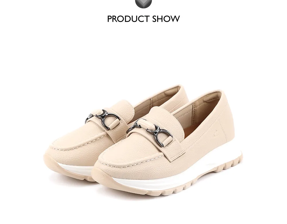 camel active Women Vera Classic Platform Loafer Sneakers -752411-SN01SV-52-BEIGE