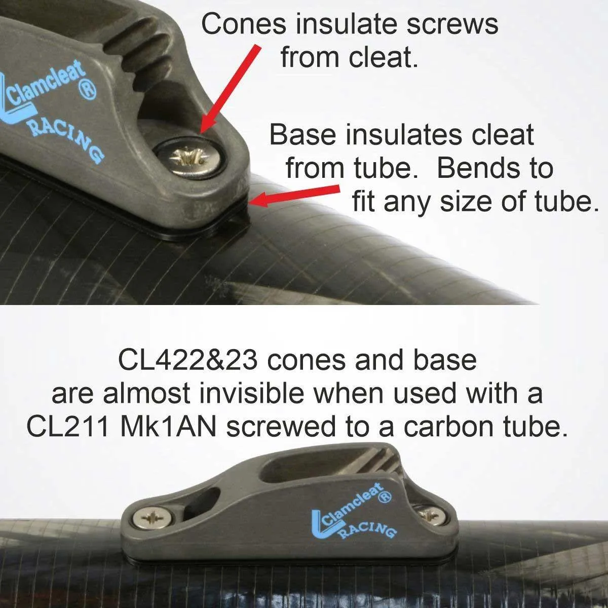 Clamcleat Insulators For Mk1 Racing Junior Cleats - PT422&23/R Pack of 4