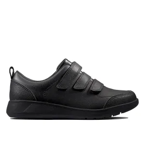 Clarks Scape Sky Black Leather - Extra Wide Fit