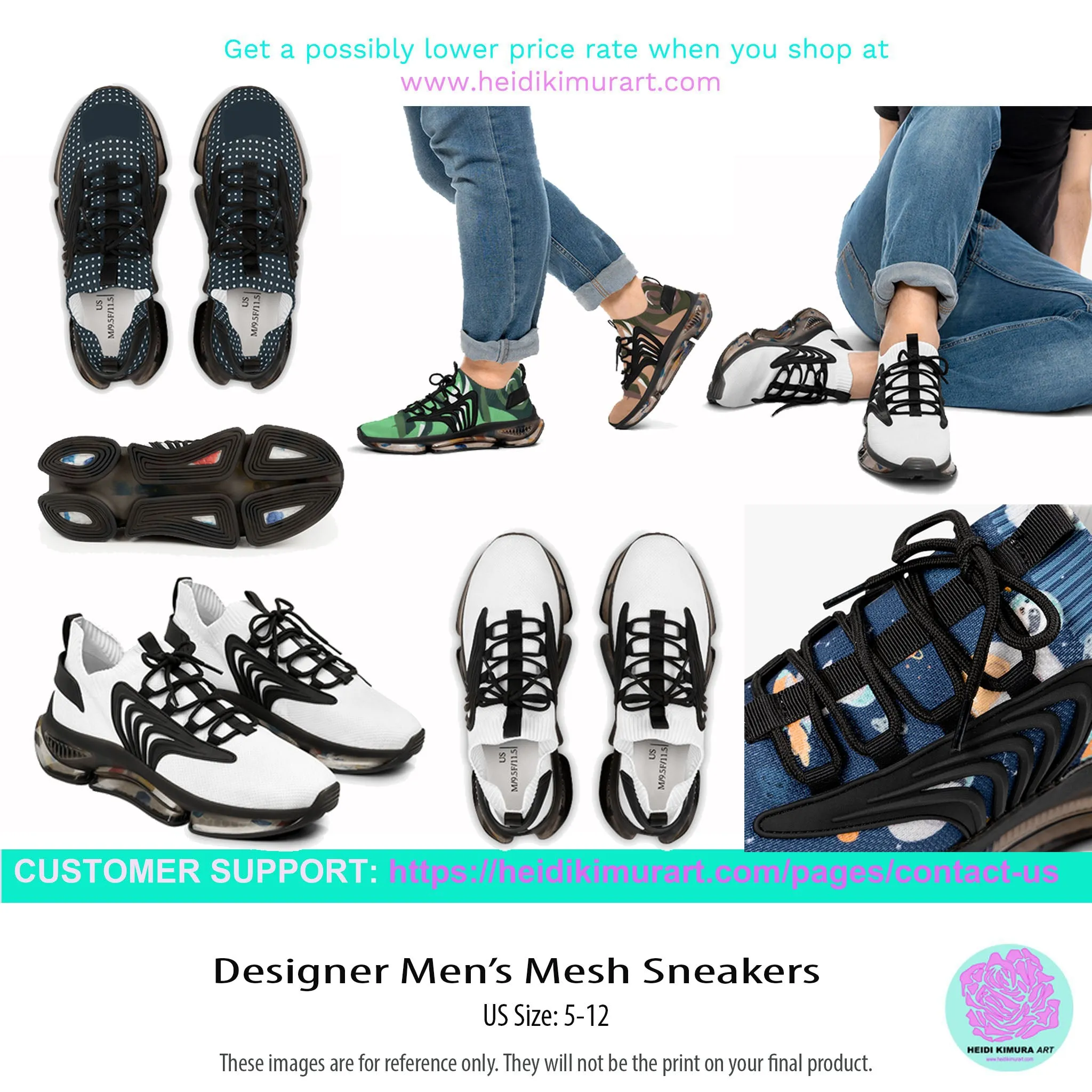 Cow Print Men's Mesh Sneakers, Cow Animal Print Men's Sneakers Best Comfy Men's Mesh Sports Sneakers Shoes (US Size: 5-12)
