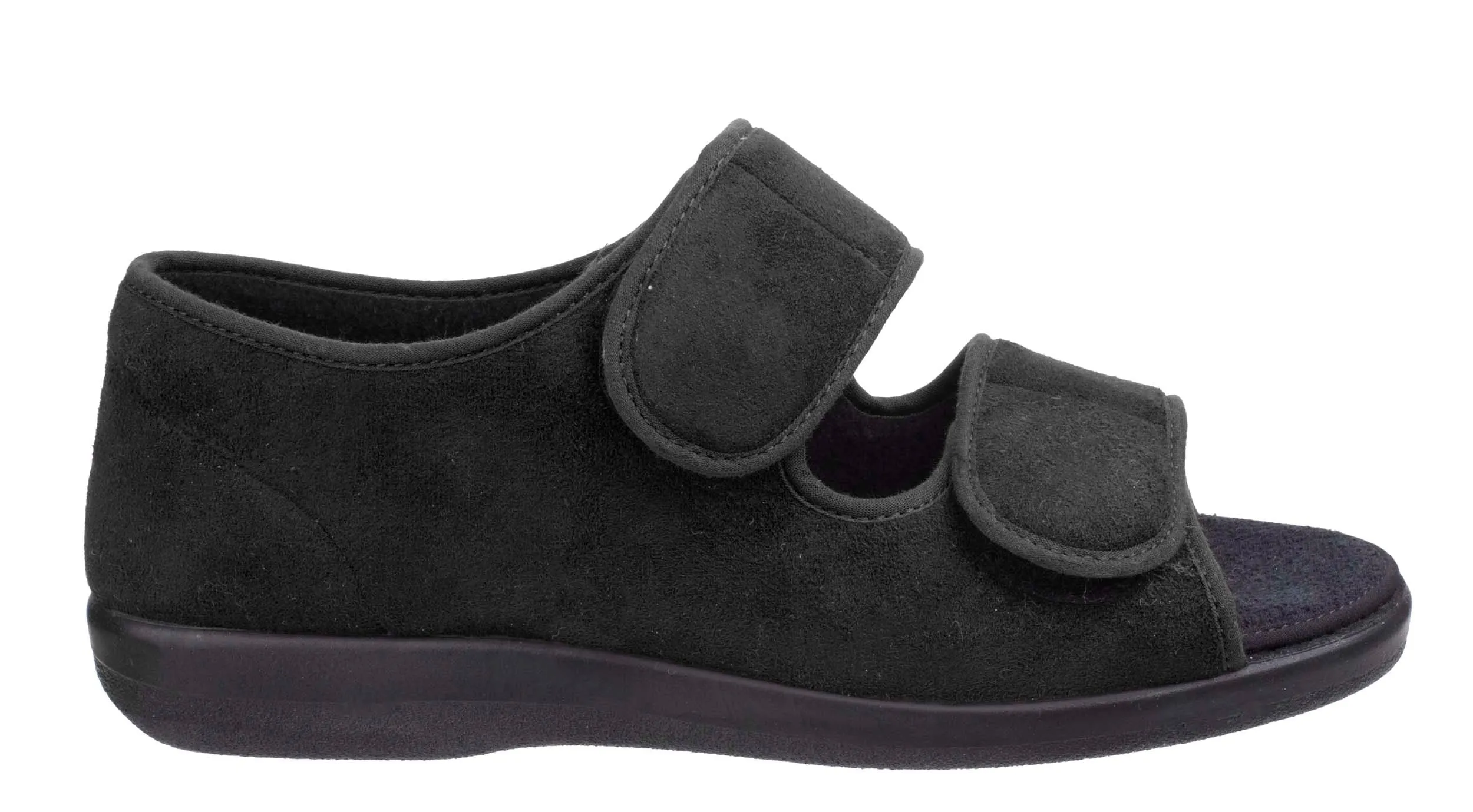 GBS Brompton Mens Extra Wide Fit Open Toe Touch Fastening Slipper