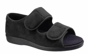 GBS Brompton Mens Extra Wide Fit Open Toe Touch Fastening Slipper