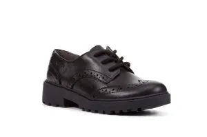 Geox School Shoes | Casey Brogue Lace Up | Black