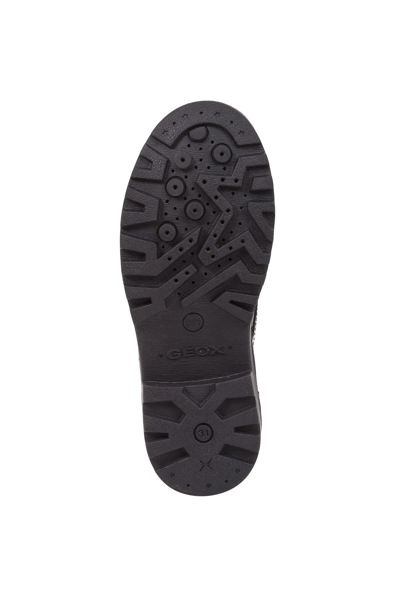 Geox School Shoes | Casey Brogue Lace-Up | Patent Black