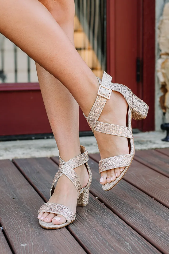 Leona Platinum Rhinestone Heels