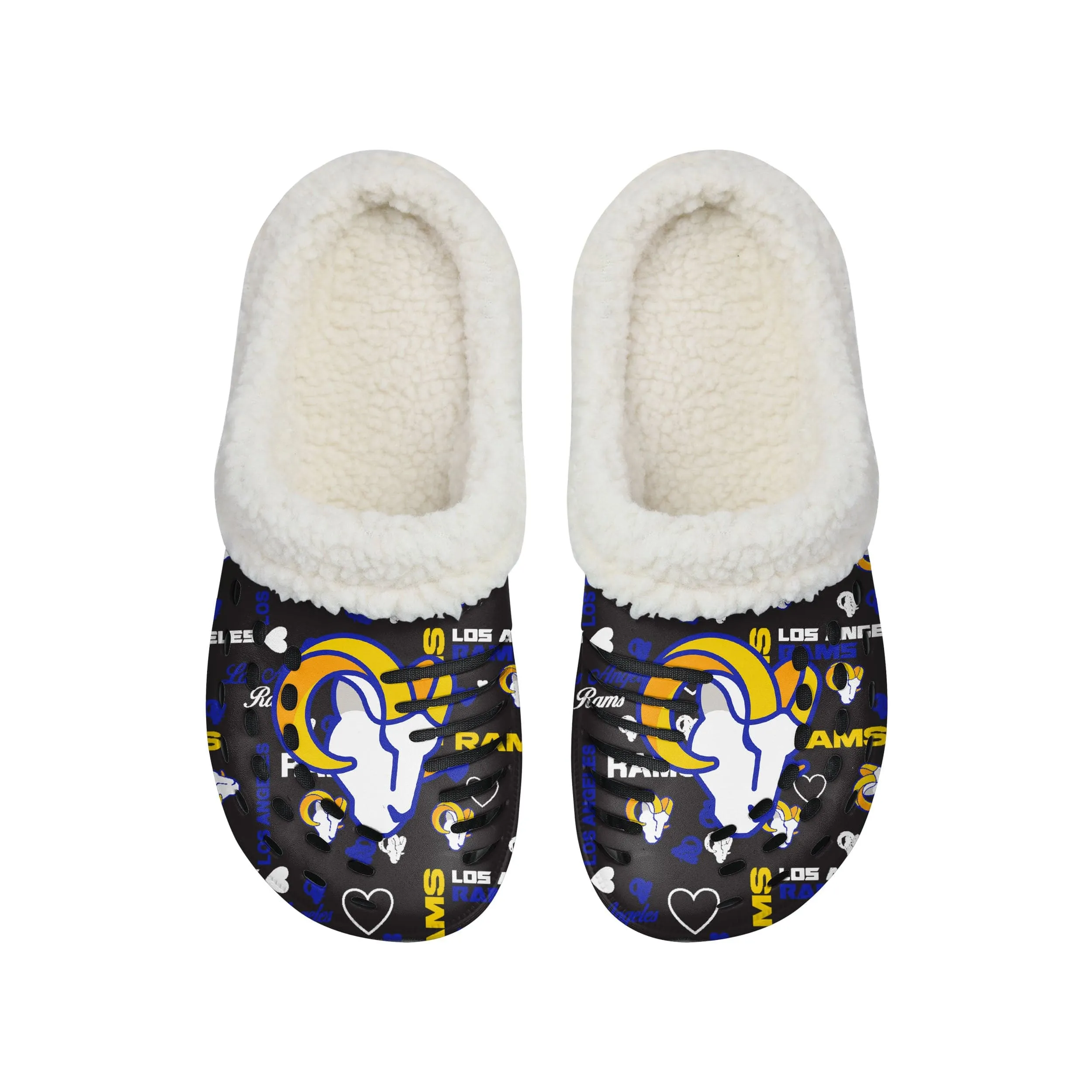 Los Angeles Rams NFL Womens Sherpa Lined Logo Love Clog