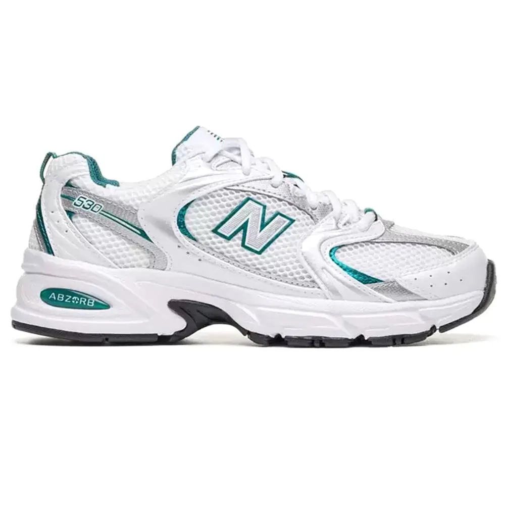 New Balance Unisex 530 Shoes White/Green MR530AB