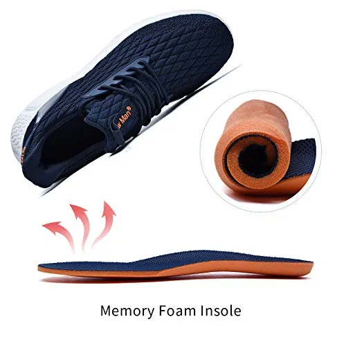 Slow Man Men's Supportive Running Shoes Cushioned Lightweight Athletic Sneakers Navy,6.5