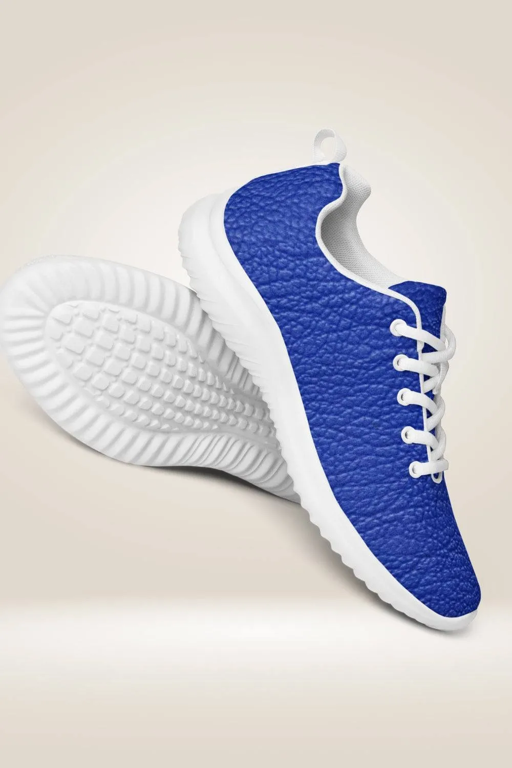 TGC Boutique Leather Print Lace Up Blue Sneakers