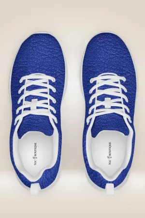 TGC Boutique Leather Print Lace Up Blue Sneakers