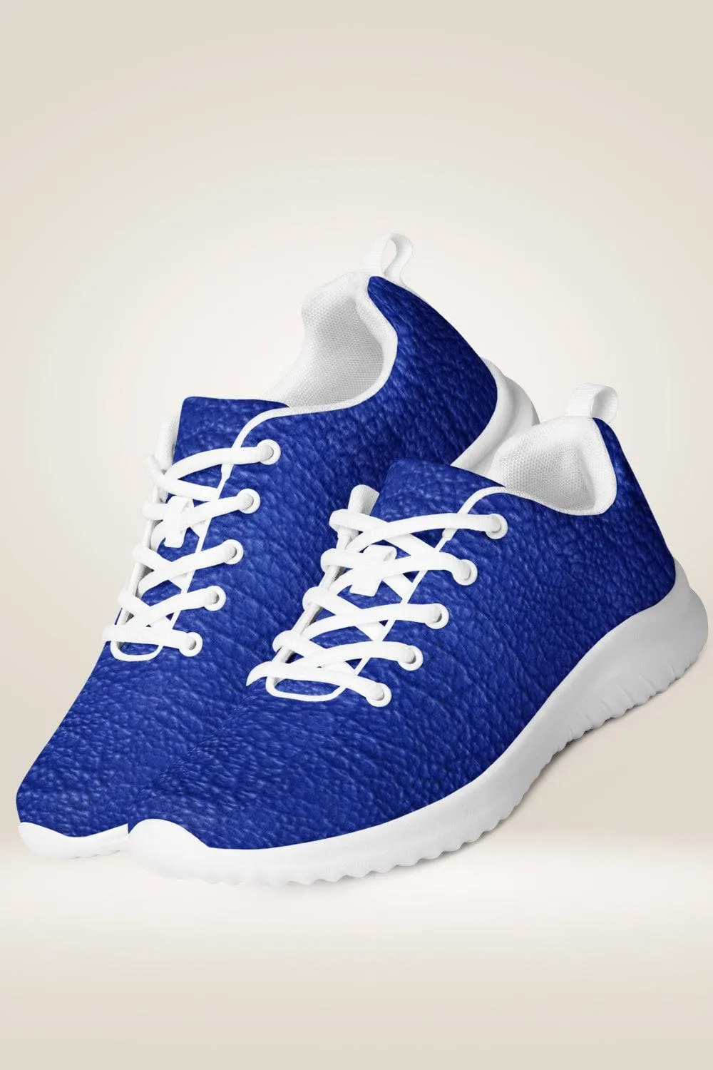 TGC Boutique Leather Print Lace Up Blue Sneakers