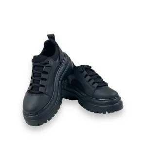 Women's Zalt Black Matte Comfort Sole Mesh Summer Daily Walking Sports Sneaker 6 CM